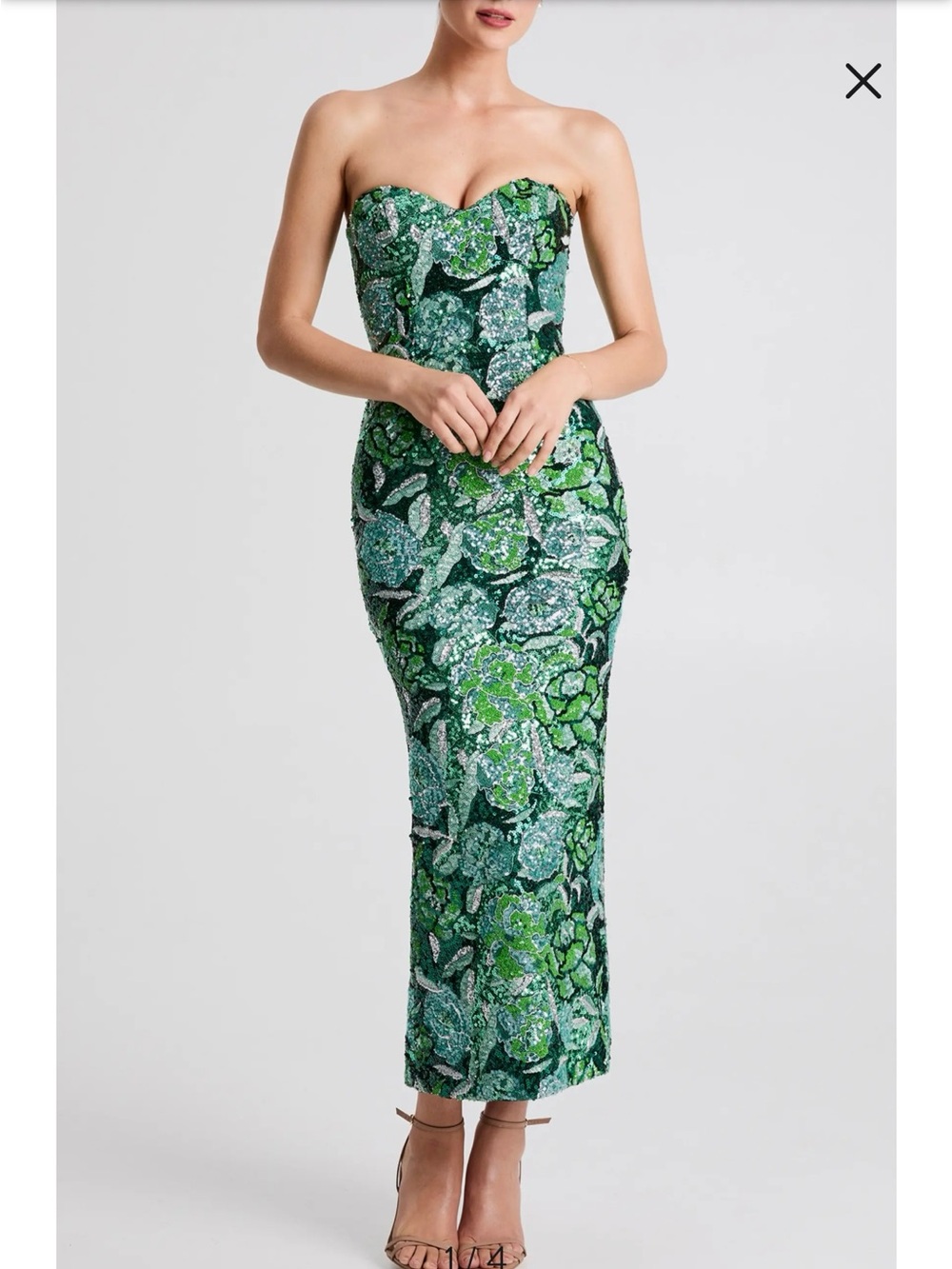 Helsi Monique Strapless Emerald Green Dress